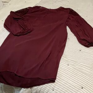 Loft Burgundy Tunic Dress L